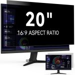 20-inch monitor displaying data visuals, 16:9 aspect ratio, ideal for financial analysis and presentations