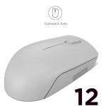 Compact wireless mouse design with 12-month battery life for portable productivity and efficiency