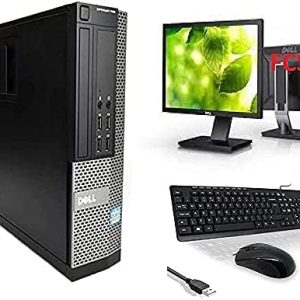 Dell desktop computer with monitor, keyboard, and mouse, ideal for office use and home computing needs