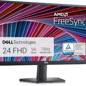 Dell 24-inch FHD monitor with AMD FreeSync, VA panel, 75Hz refresh rate, TÜV certified for low blue light