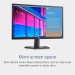 Dell monitor with slim bezels showcasing domain analytics, offering more screen space and improved viewable area