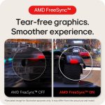 Comparison of game graphics: AMD FreeSync™ off vs on, showcasing smoother, tear-free visuals for better gaming