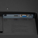 Close-up of monitor ports including HDMI and VGA for connecting devices