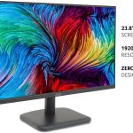 Acer 23.8 monitor with 1920x1080 resolution, vibrant colors, and ZeroFrame design for seamless viewing experience