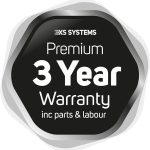 Oval badge showing 3 Year Premium Warranty, including parts & labor from XS Systems