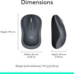 Wireless mouse dimensions: Height 99mm, Width 60mm, Depth 39mm, Weight 75.2g — ergonomic design