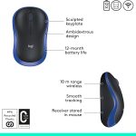 Wireless mouse with ambidextrous design, smooth tracking, 12-month battery, 10m range, and 49% recycled plastic