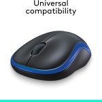 Wireless mouse with blue accents offering universal compatibility