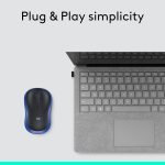 Wireless mouse next to a laptop keyboard, highlighting plug-and-play simplicity