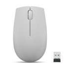Wireless optical mouse in white with USB receiver shown on a white background suitable for computers and laptops