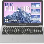 15.6 Lapbook with Full HD display, 8GB RAM, 512GB SSD, Intel N4020 CPU, and Windows 11, showcasing a snowy mountain