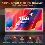 15.6-inch FHD IPS display with 120% sRGB, 1080P resolution, 16:9 aspect ratio, vibrant colors, and high contrast
