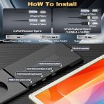 Installation guide: Full-featured Type-C, USB-A, HDMI ports with multi-function button and built-in speaker
