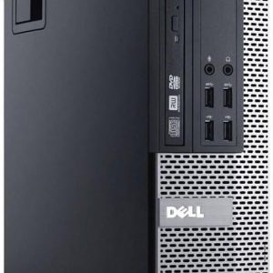 Black Dell OptiPlex 9020 desktop computer with front USB ports and optical drive visible